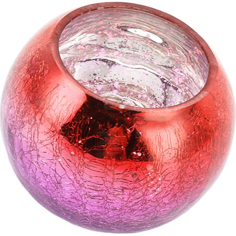Kerzenhalter aus Glas, galvanisiert, mit Farbverlauf von Rot zu Lila, Tischdekoration (1/5)