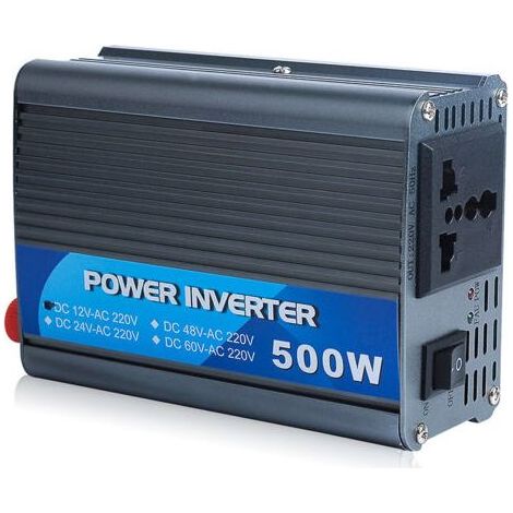 Onduleur de voiture 500W, 12V à 220V Prise pour chargeur d'onduleur, Noir- (1/4)