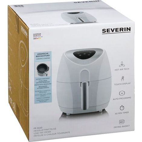 Severin FR 2440 Heißluftfritteuse Weiß Edelstahl 3,2L
