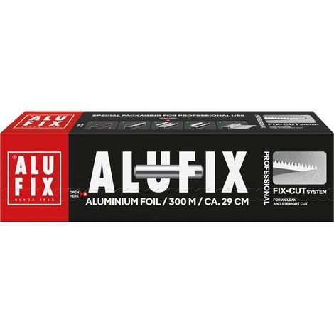 Feuille d'aluminium pour la cuisson/ 1 rouleau/ 29 cm x 300 m/ 10 μm/argent/indéchirable/résistant à la chaleur et à l'humidité/indéformable/pour la cuisine (1/5)