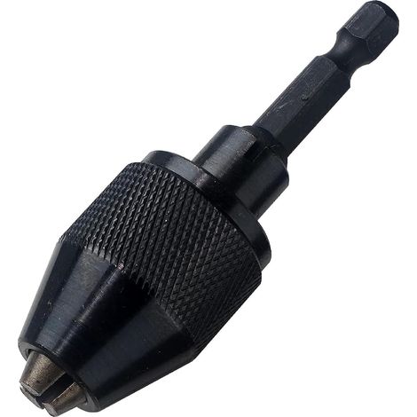 Mandrin pour visseuse à percussion, adaptateur de conversion de mandrin, tige hexagonale 1/4", pour forets à tige ronde, aucune clé nécessaire (1/4)