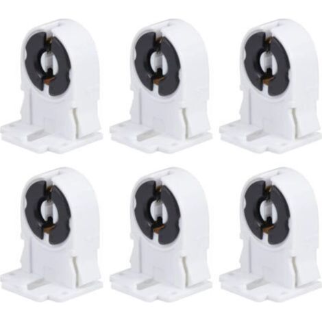 Lot de 20 douilles pour lampes fluorescentes, type à vis T8/G13, non pontées, douille de lampe, douille tombstone, remplacement pour tube fluorescent LED (1/4)