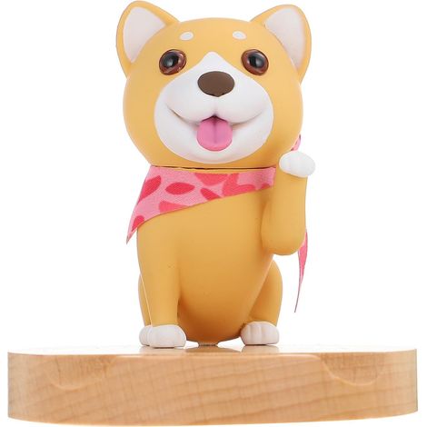 Support de Téléphone en Bois Forme Chien, Support Créatif Adorable Bureau et Voiture, Décoration Délicate, Maintien Stable, Aide à Éviter les Chutes Rayures (1/5)