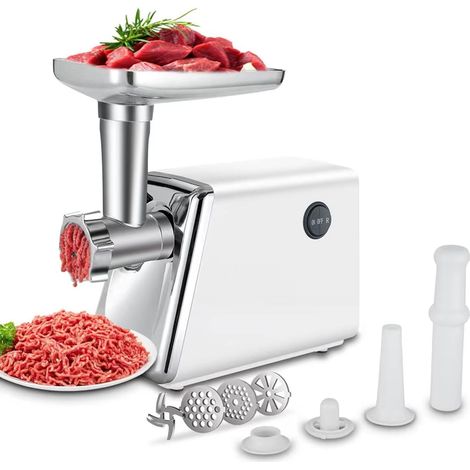 Hachoir à viande électrique 2800W – Moteur en cuivre pur – Broyage 3 disques en acier inoxydable – Accessoires inclus