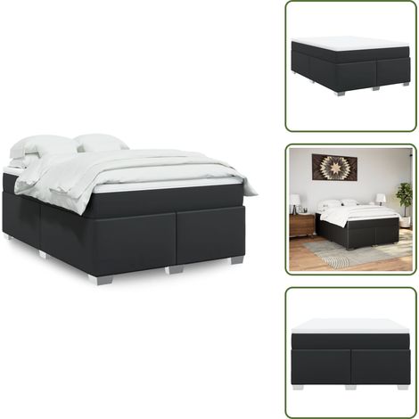 vidaXL Sommier à lattes de lit avec matelas Noir 160x200 cm