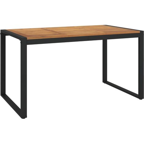 Table de jardin，Table d'extérieur et pieds en forme de U 140x80x75 cm bois acacia CFW36710 (1/5)