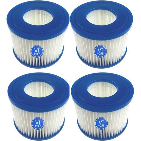 Ulisem Ersatzfilterkartuschen für Lay-Z-Spa Bestway Flowclear Poolfilter Bestway VI, für Monaco Größe 6-58323, 4 Stück (1/4)