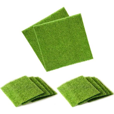 Faux Herbe Pelouse Synthetique Tapis Micro Gazon artificiel Ornement de Jardin Miniature Bricolage Petit Tapis de Pelouse Verte pour Jardin Micro Paysage Accessoires de Maison Créatifs 10Pcs (1/5)