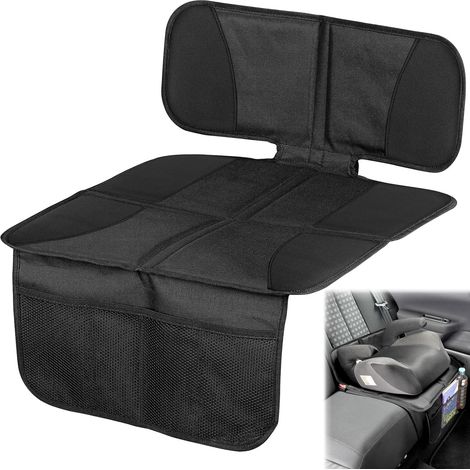 Universal Car Seat Cover Compatible with 600D Oxford, Non-Slip Waterproof Car Seat Cover with Mesh Pockets, Black (1/5)