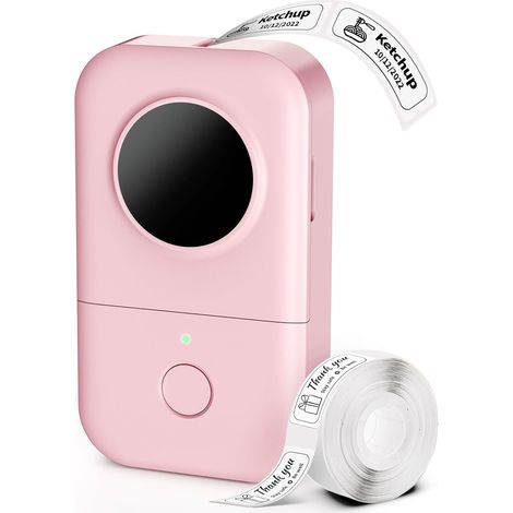 Étiqueteuse portable Bluetooth Mini imprimante d'étiquettes autocollantes, petite étiqueteuse, plusieurs modèles de police, icônes, sans encre pour la maison et le bureau (1/5)