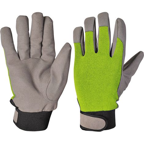 GUANTO DA GIARDINO IN COTONE VERDE/GRIGIO TAGLIA XL