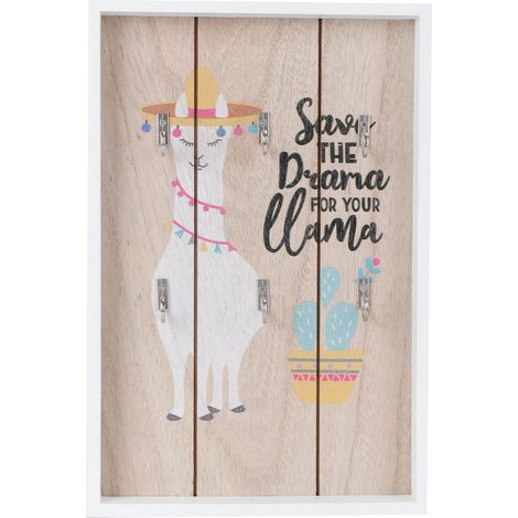 Porte-Clés Mural En Bois - Organisateur Avec 6 Crochets Métal - Rangement Clés Pour Entrée Salon - 1 Pièce (1/5)