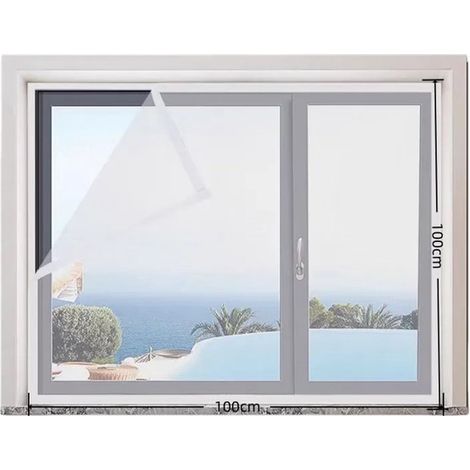 1 unidad，Mosquitera con velcro autoadhesivo para ventana，Mosquitera de alta calidad precosida，Malla lavable y reutilizable，100 × 100 cm (1/4)