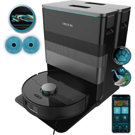 Cecotec – Robot aspirateur laveur CONGA X70 – Aspiration 15 000 Pa – Navigation Laser Eye – Autonomie 240 m² – Base automatique 4-en-1 (1/5)