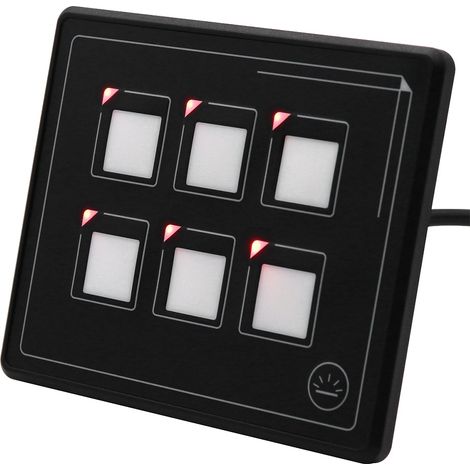 Interrupteur tactile LED 6P à membrane, panneau de commande universel 12-24V pour voiture, accessoire électronique auto (1/5)