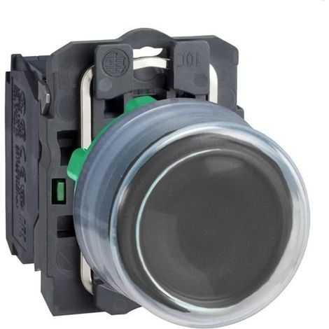 Pulsante momentaneo Ø22 nero con cappuccio 1NC vite - XB5AP21