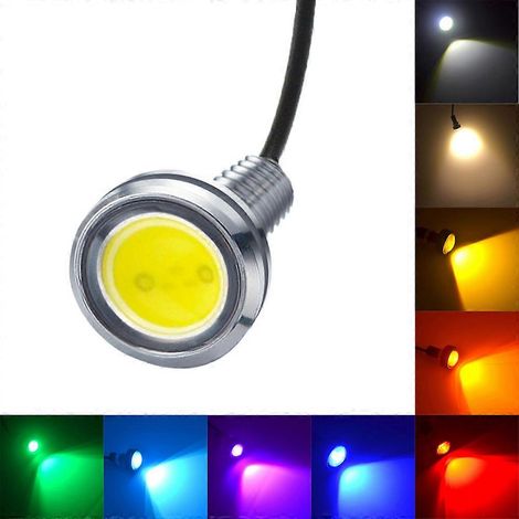 1 ampoule type œil d'aigle 23 mm pour feu de jour de voiture 12 V argenté avec rotation, feu de brouillard, feu stop, feu de recul, clignotant, feu de stationnement étanche (1/5)