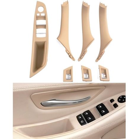 7PCS Kit handle of door for BMW Series 5 F10 F11 520 530,armrest of window side conductor + handle of door passenger+lids tirette of window for 523 525 528 535 (2010-2016)-Beige (1/5)