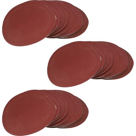 90PCS 5Pouces 125mm Disque de Papier de Verre Rond Feuilles de Sable Grain 320/400/600/800/1000/1500 Disque de Poncage A Crochet et A Boucle pour Grains de Ponceuse (1/5)
