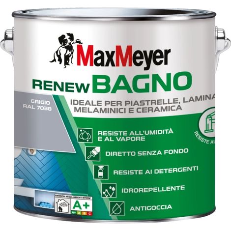 smalto all'acqua bagno max meyer "renew" grigio 2 lt (1/3)