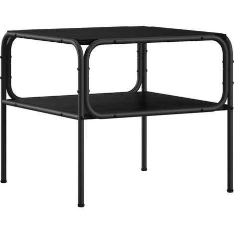 vidaXL Mesa lateral Roble Negro 100 x 50 x 46 cm Madera de ingeniería (1/2)