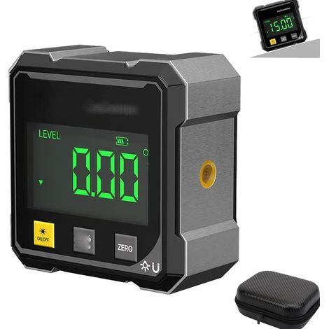 Neuer digitaler Winkelmesser mit elektronischem Laser, 4-seitigem magnetischem Winkelmesser, Würfel-Neigungsmesser, digitaler magnetischer Winkelmesser, Tischkreissägen-Gehrungswinkelmesser, Messwerkz (1/5)