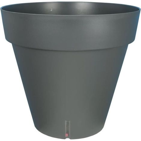Bac a fleurs rond RIVIERA LOFT - Plastique - Diametre 30 cm - Gris