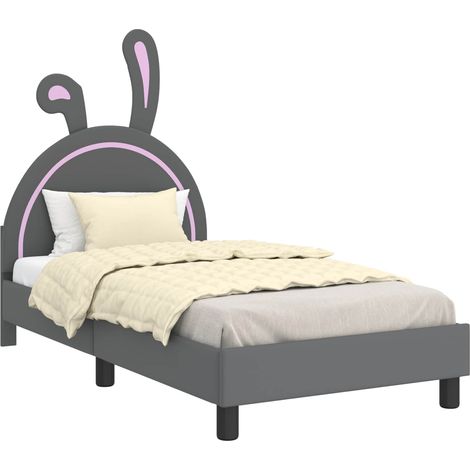 Children's Bed Frame with Headboard Light Grey 80 x 160 cm PU vidaXL