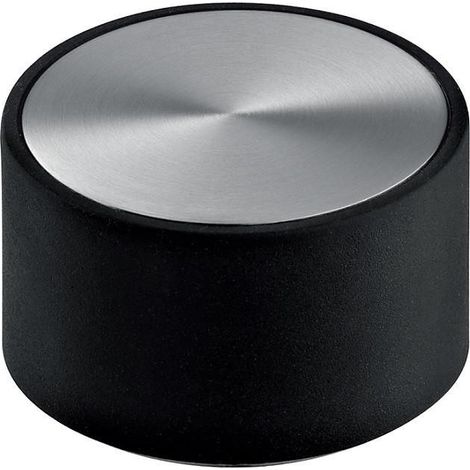 pasador de suelo in.17.604. acero inoxidable en 1.4301. inox satinado / negro mate. diámetro 50mm. cierre de seguridad. acabado efecto inox