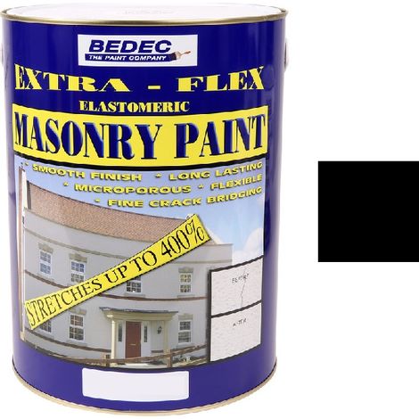 Bedec Extra Flex Masonry Paint - Black - 5 Litre