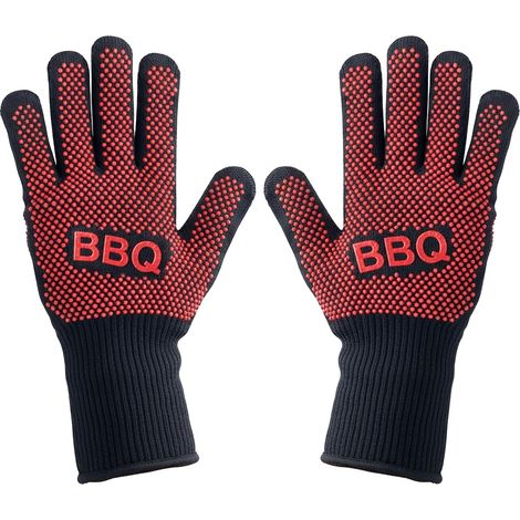 Gants de Barbecue, Gants de Four Thermiques Anti Chaleur 800°C, Gants de Cuisine Anti Brûlure avec Silicone Antidérapant, Protection AvantBras, Pour Cuisson, Grill, Camping, BBQ et Cheminée (1/5)