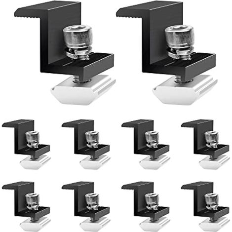 Fixation Panneau Solaire: 10 Pièces Support Panneau Solaire en Aluminium 30 mm, Support Montage Panneau Solaire en Z pour Camping Car Panneau Photovoltaïque Toit Plat, Avec Ecrous et Boulon (1/5)