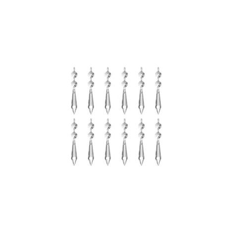 (12er-Pack) 62 mm Eisprismen-Anhänger aus klarem Kristallglas, Kristalltropfen-Sonnenfänger mit 12 achteckigen Perlen und Ringen für Lampen, Gartenpartys, Weihnachts- und Hochzeitsdekoration - Crezuo