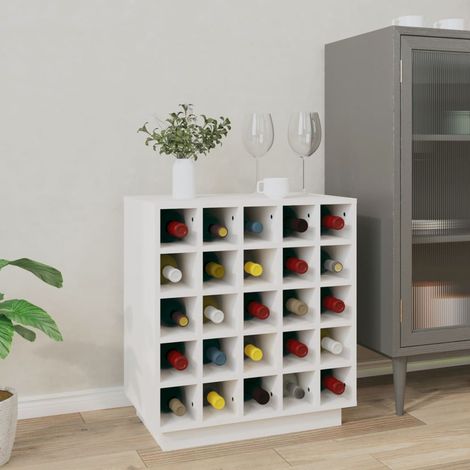 Armoire à vin, Commode, Range bouteille, Étagère à Vin, Casier à Vin Blanc 55,5x34x61 cm Bois de pin massif HYB72460 (1/5)