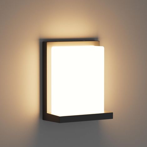Applique murale LED extérieure 24W 3000K IP65, lampe pour terrasse jardin, noire (1/5)