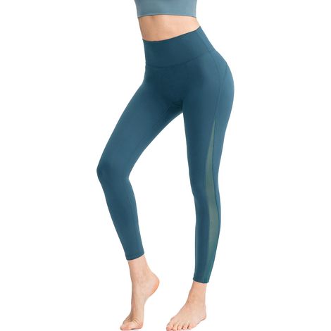 Legging yoga taille haute effet seconde peau avec mesh transparent, idéal pour entraînement et activités sportives (1/5)