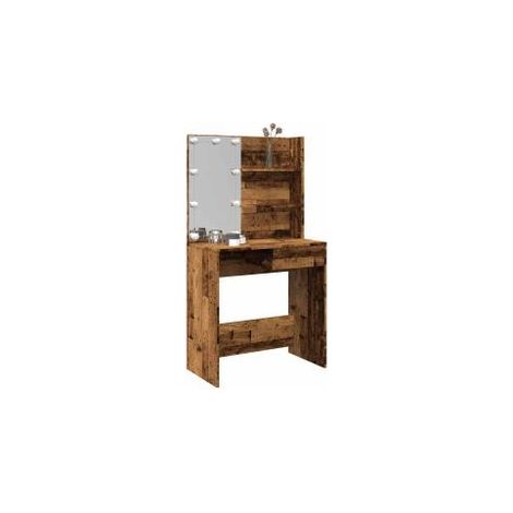 Coiffeuse avec LED vieux bois 74,5x40x141 (1/5)