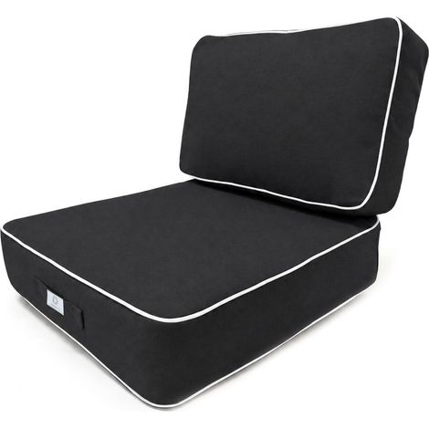 Ensemble Coussins Premium 50x50 Gris Foncé - Épais 12cm & Finition Passepoil