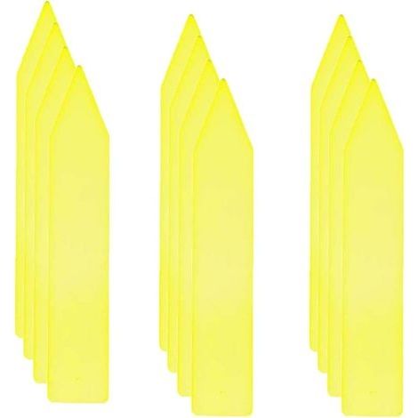 Lot de 200 étiquettes en plastique pour plantes de jardin, étiquettes étanches de 5 x 1 cm, étiquettes de graines pour plantes d'extérieur, fleurs en pot,jaune (1/4)