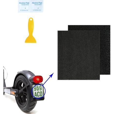 Support de plaque auto-adhésif pour scooter, e-scooter, 135x110mm, velcro (1/5)