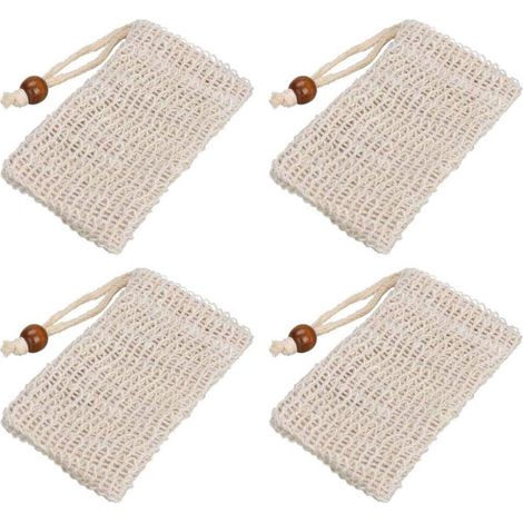 handgefertigte Seifenbeutel, natürliche Sisal-Schaumseifenbeutel, Aufbewahrungsbeutel für Seifenbeutel, zum Waschen. (1/5)