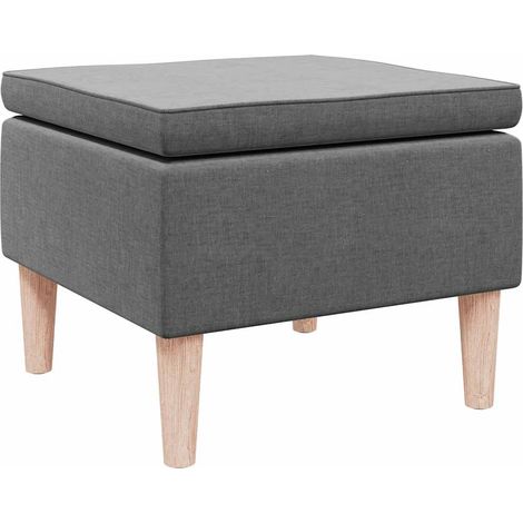 vidaXL Stool with Wooden Legs Dark Grey Fabric