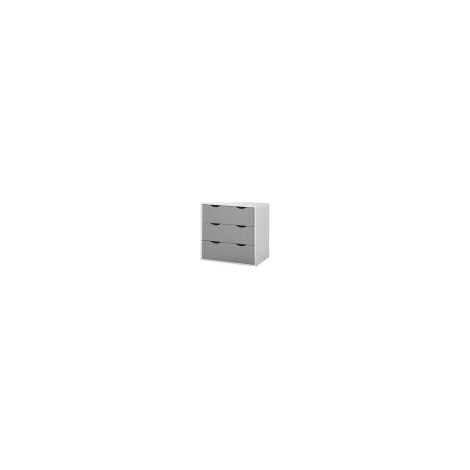 Modern 3 Drawer Chest With Cut Out Handles Smooth Metal Runners White & Grey (1/5)
