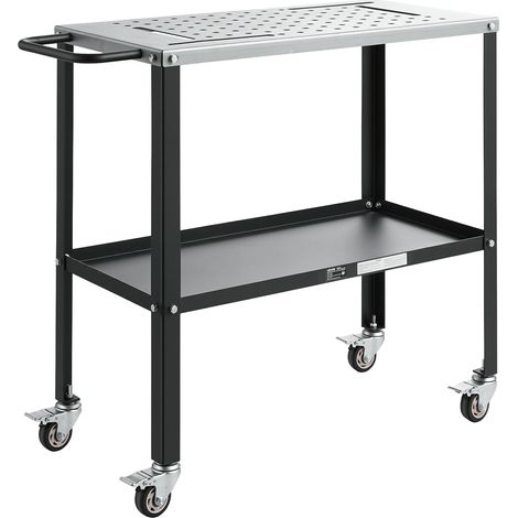 VEVOR Mesa de Soldadura 914 x 457 mm 544 kg Banco de Trabajo para Soldadura, con 4 Ruedas Giratorias de 360°, Orificios de 16 mm, 4 Ranuras para Herramientas y Estante Inferior para Taller y Garaje (1/5)