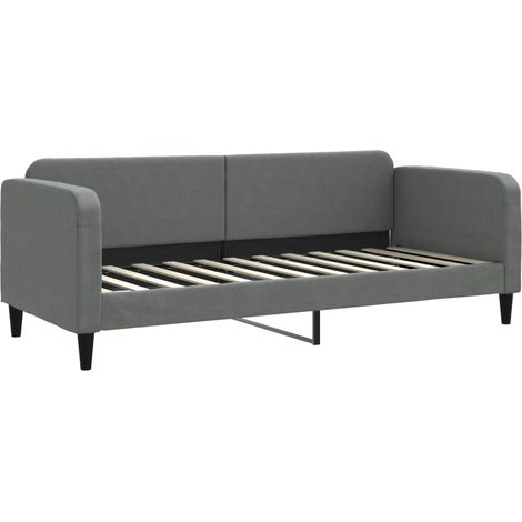 Lit de repos gris foncé 80x200 tissu (1/5)
