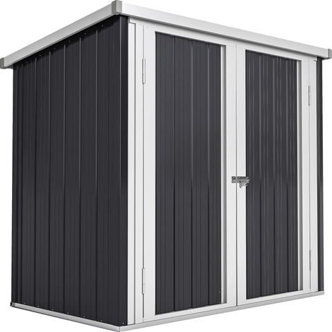 Caseta de jardín, diseño metálico impermeable, acceso con cerradura, color verde militar. (1/2)