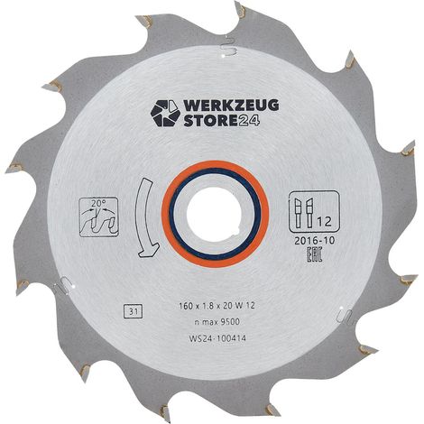 WS24 HM-lama per sega circolare legno 160 x 1,8 x 20 WZ 12 - WS24-100414 (1/2)