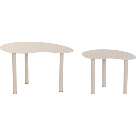 Mesa Centro Set 2 Hierro 76X42X46 Crema (1/5)