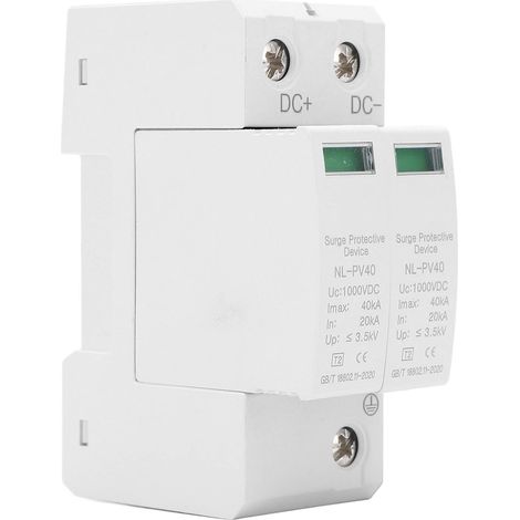 1000 V, 20–40 kA, Brennbarer 36-mm-DIN-Schienen-Photovoltaik-Überspannungsschutz