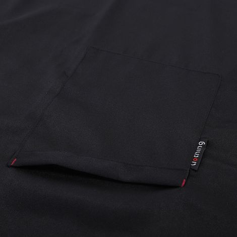 Ensemble 2 pièces unisexe vintage de chef : veste de cuisine à manches longues et tablier (noir, taille XXL) (1/5)